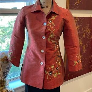 Madame Butterfly Elegant Floral Embroidered Jacket